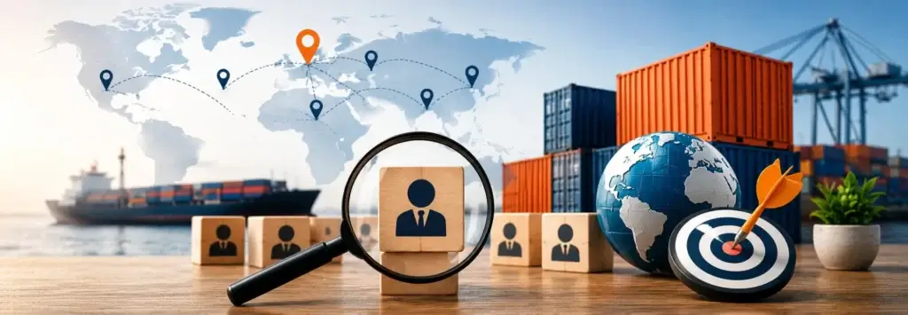 Export buyer finding and buyer targeting for exporters